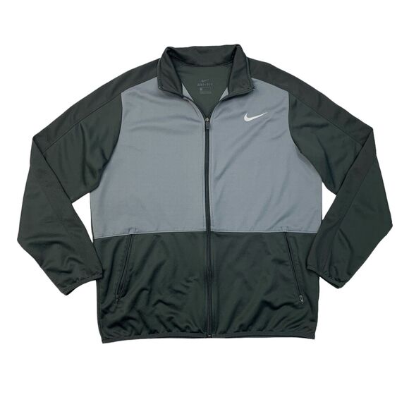 Nike Jacket Mens L Large Black Grey Rivalry Full Zip Basketball Track Warm Up - Picture 1 of 16
